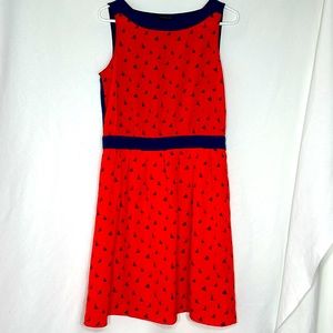 Tommy Hilfiger Women's Navy Blue and Red Sleeveless Mini Dress | Size: 8